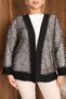 Plus Size Sequin Embroidered Cardigan - 8