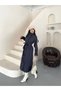 Women's Long Belted Double-Breasted Buttoned Stand-Up Collar Epaulet Seasonal Trench Coat - 5