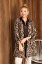 Plus Size Zippered Patterned Tunic Cardigan - 7