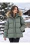 Fur-Collared Padded Waterproof Thick Winter Nova Fabric Women's Coat - 4
