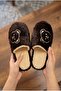 Women's Brown Cute Bear Embroidered Plush House Slippers
