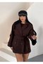 Women's Short Cashmere Coat with Belt and Lining
