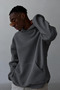 Unisex Smoked Soft Fabric Oversize Fit Fleece Lined Hooded Sweatshirt Hoodie - 5