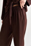 Women's Bitter Brown Degaje Collar Belted Modal Palazzo Trousers Set 597 60286555 - 7