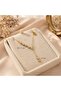 Gold Necklace with Zircon Stone and Star Detail Y Model Necklace - 4