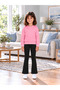 Girls' Spanish-Cut Black Leggings – Elastic Fabric Comfortable Fit Casual and Sports Leggings