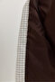 Women's White-Brown Contrast Collar Plaid Patterned Lined Oversize Trench Coat M-1 60286563 - 7