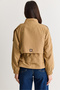 Women's Camel Lined Stand Collar Drawstring Waist Pocket Detailed Short Raincoat 2954 60286575 - 8