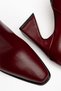 Burgundy Shiny Leather Women's Thick Heeled Boots - 2