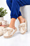 Women's Plush Lace Bow Detailed Winter House Slippers Dowry Slippers Gift Slippers Stc1368 - 5