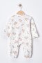 Baby Girl Newborn 100% Cotton Patterned 2-Piece Jumpsuit Set with Booties 3-6 Months - 6