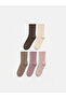 Alita City Brown Plain 5-Piece Pack Women's Socks with a Difference