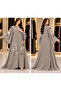 Luxury Taupe Floral Embellished Abaya – Premium Elegant Collection - 2