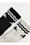 Alita City Kappa Gray Patterned 2-Pack Women's Socks with a Difference - 2