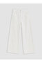 Two Mt Shop Quality Lcw Kids White Gabardine Plain Standard & Regular Girls' Trousers