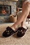 Women's Brown Cute Cat Figured Plush House Slippers - 3