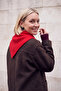 Women's Soft Textured Triangle Form Knitwear Scarf Shoulder Shawl Red 27W5009 - 3