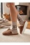 Women's Mink Plush Home/Room Slippers with Ribbons and Stones - 3