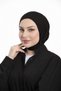Halter Neck Large Volume Bonnet - Women's Non-Slip Comfortable Hijab-Black - 4