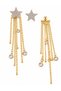 Gold Color Chain Hanging Stone Star Earrings Acr9722 - 2