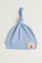 0-6 Months Unisex Baby Bear Hat with Embroidery Detail, 100% Cotton Interlock Knotted Beanie