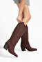 Women's Cowboy Boots Pointed Toe Thick Heel Simple Western Boots - 6