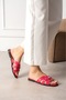 New Season Stone Detailed Knitted Strap Flat Sole Slippers - 3