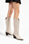Women's Cowboy Boots Pointed Toe Thick Heel Simple Western Boots - 2