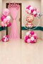 Baby Girl Hospital Room Door Decoration Set with Hoop Stand Baby Foil Balloon Happy Birthday Door Tulle 40 Piece Balloon Decoration Set - 2