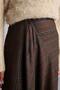 Pencil Checkered Midi Skirt (26 Wn) - 4