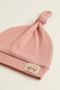 0-6 Months Unisex Baby Car Emblem Detailed 100% Cotton Interlock Tie-Up Beanie Hat - 2