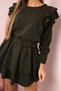 Rochie cu volane verticale Kaki - 3