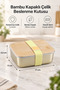 Stainless Steel Lunch Box with Bamboo Lid, 17 X 11 X 6.5 cm - 2