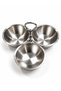 3 Compartment Stainless Steel Snack Bowl Nut Bowl, Metal Serving Bowl with Handle 18/10 Stainless Steel - 3