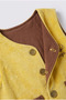 Children's Croissant Embroidered Yellow Buttoned Vest - 2