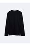 Regular Fit Lycra Basic Navy Blue Sweatshirt - 4