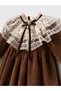 Acacia Brown Lace Collar Velvet Vintage Baby Girl Dress 9-24 Months - 7