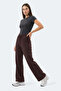 Melora I Women's Wide Leg Brown Sweatpants - 2