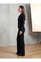 Women's Corded Fabric Neck and Leg Zippered Slit Knit Set - 3