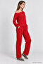 Open Shoulder Modal Top and Bottom Set Lby0027 Red - 2