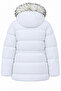 Women's Hooded Fur Detailed Long Puffer Coat with Adjustable Waist. - 3