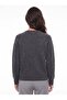 Anthracite Flexible Textured Soft Fabric Crew Neck Raglan Sleeves Five-Button Detailed Knitwear Sweater - 2