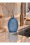 Colored Glass Liquid Soap Dispenser, 400ml, Blue - 2