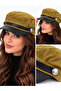 Women's Suede Winter Newsboy Cap Captain Hat - 3