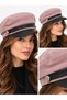 Women's Suede Winter Newsboy Cap Captain Hat - 2