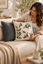 Punch Embroidered 2-Piece Throw Pillow Cover Set |   Zippered 42X42 cm |   Modern Sofa Throw Pillow |   Olive Patterned, Decorative - 5