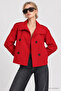 Belted Short Trench Coat Laz0013 Red - 5