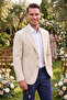 Men's Slim Fit Lycra Beige Blazer Jacket – Sports Jacket with Metal Buttoned Pocket 2600828