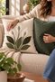 Punch Embroidered 2-Piece Throw Pillow Cover Set |   Zippered 42X42 cm |   Modern Sofa Throw Pillow |   Floral Patterned, Decorative - 4