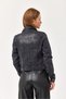 Black Cotton Fabric Shirt Collar Slim Fit Front Buttoned Pocketed Long Sleeve Denim Jacket - 3